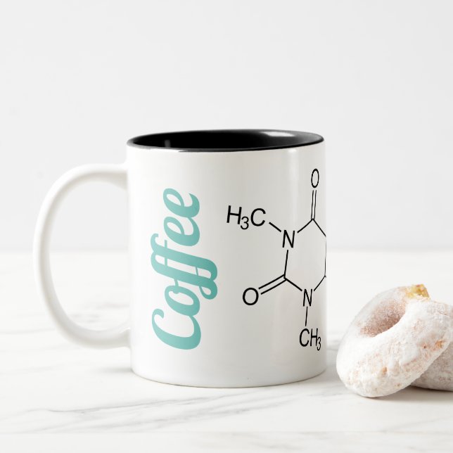 Chemie-Molekül-Kaffee-Tasse Zweifarbige Tasse (Mit Donut)