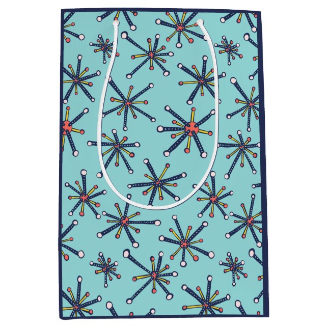 Chemie Molekül Retro Modernes Abstraktes Muster Mittlere Geschenktüte (Vorderseite)