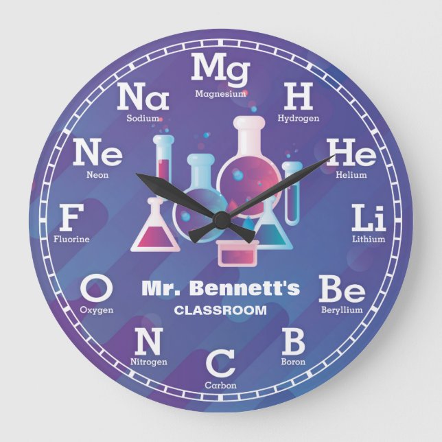 Chemie - personalisierbare Uhr (Vorderseite)