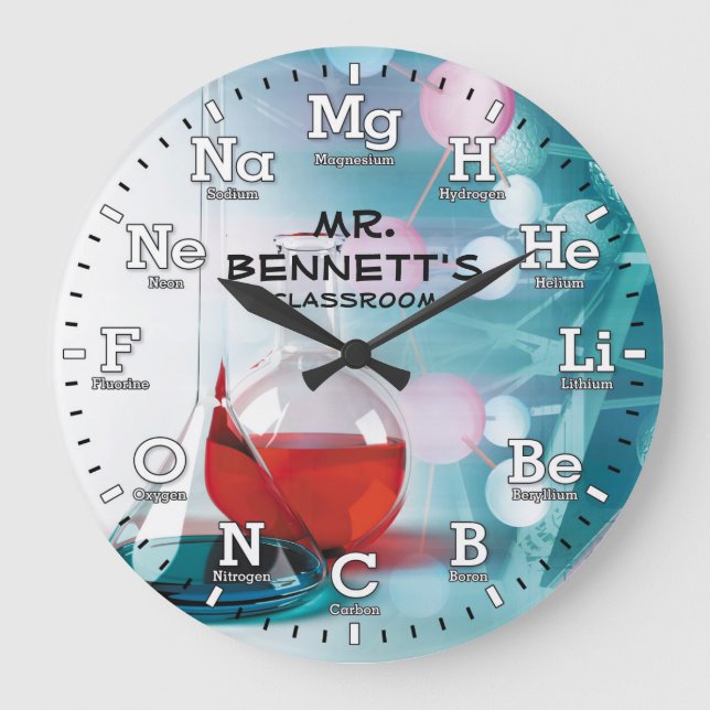 Chemie - personalisierbare Uhr (Vorderseite)