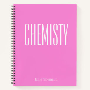Chemie Personalisiertes rosa Schulgraphikpapier Notizbuch