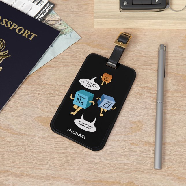 Chemie Regelmäßig Lehrer für Tischwissenschaften Gepäckanhänger (Chemistry Gag Navy Blue Luggage Tag)