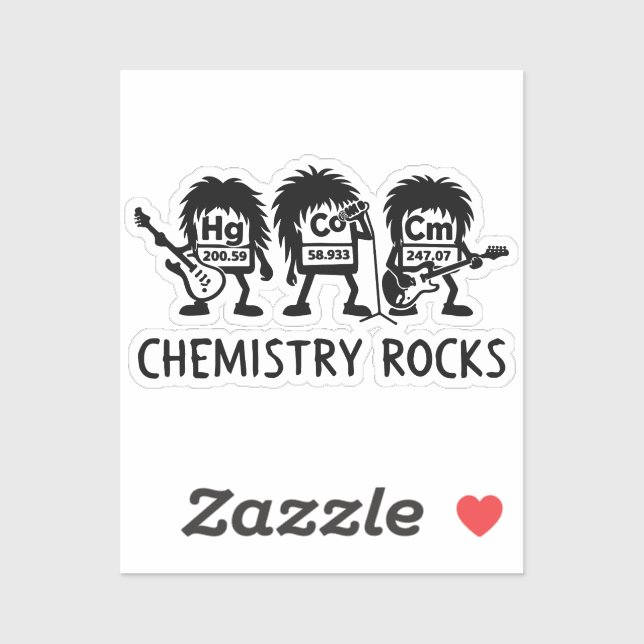 Chemie Rocks Science Rock Band Aufkleber (Blatt)