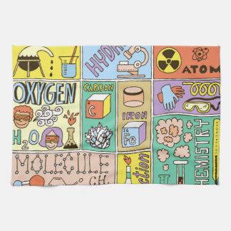 Chemie Science Vintag Illustration Set Geschirrtuch