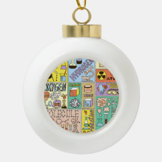 Chemie Science Vintag Illustration Set Keramik Kugel-Ornament