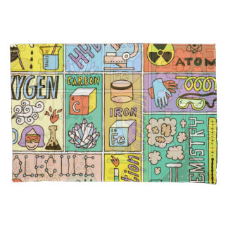 Chemie Science Vintag Illustration Set Kissenbezug