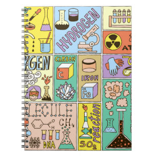 Chemie Science Vintag Illustration Set Notizblock