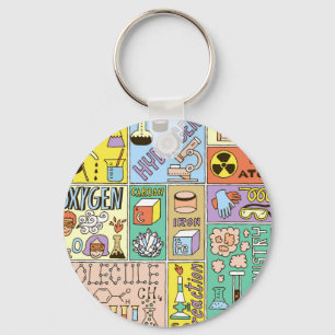 Chemie Science Vintag Illustration Set Schlüsselanhänger