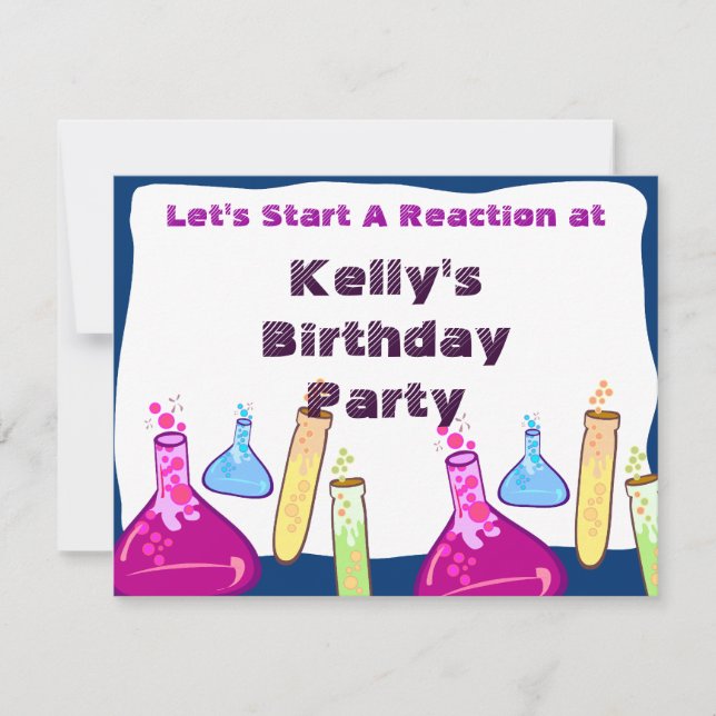 Chemie-Set-Party Einladung (Vorderseite)