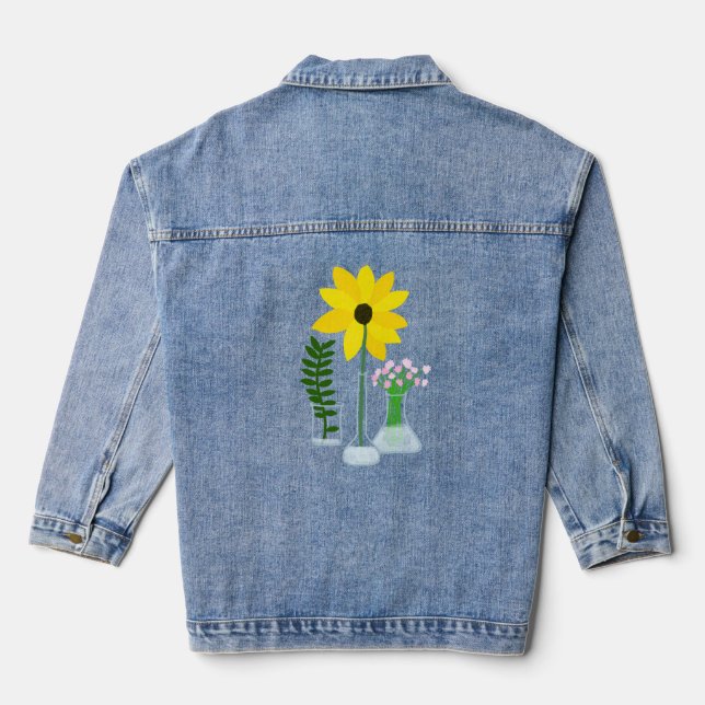 Chemie-Sonnenblume Jeansjacke (Rückseite)