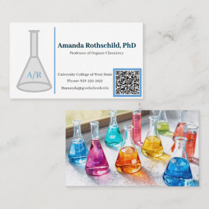 Chemie-Themen-Geschäftskarte Professor Chemiker Visitenkarte