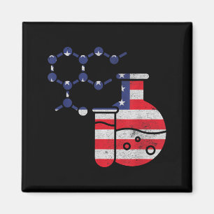 Chemie Unabhängigkeitstag Patriotisch USA-Flagge 4 Magnet