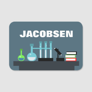 Chemie und Ausrüstung Namensschild