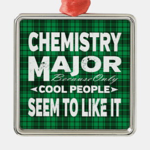 Chemie Uni Major Student Green Kariert Ornament Aus Metall