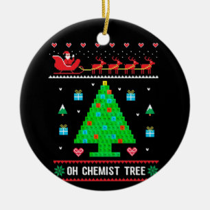 Chemie Weihnachtskleidung Chemist Tree Xmas Keramik Ornament
