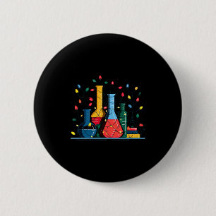 Chemie Weihnachtslichter Liebhaber Chemiker Wissen Button