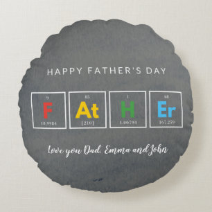Chemie,Wissenschaft,Lustig,Papa,Grau,Vatertag Rund Rundes Kissen