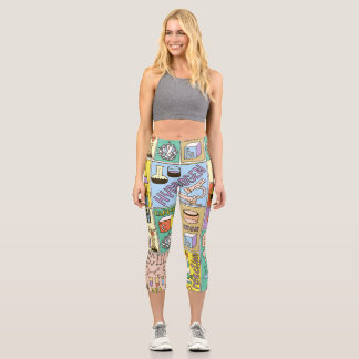 Chemie-Wissenschaft Vintage-Illustrations-Set Capri Leggings