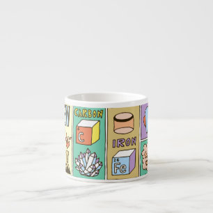 Chemie-Wissenschaft Vintage-Illustrations-Set Espressotasse