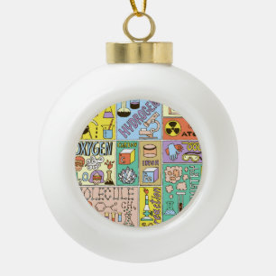 Chemie-Wissenschaft Vintage-Illustrations-Set Keramik Kugel-Ornament