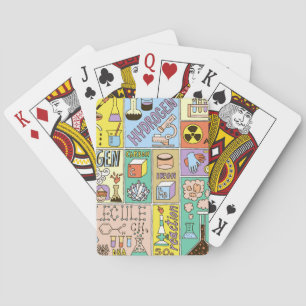 Chemie-Wissenschaft Vintage-Illustrations-Set Spielkarten