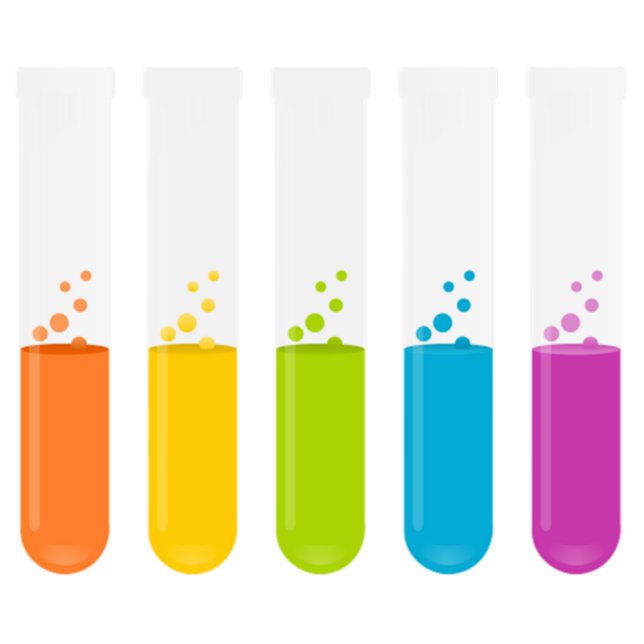 Chemie-Wissenschafts-Reagenzgläser Freistehende Fotoskulptur (Vorne)