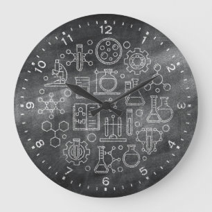 Chemie-Wissenschafts-Tafel-Uhr Große Wanduhr
