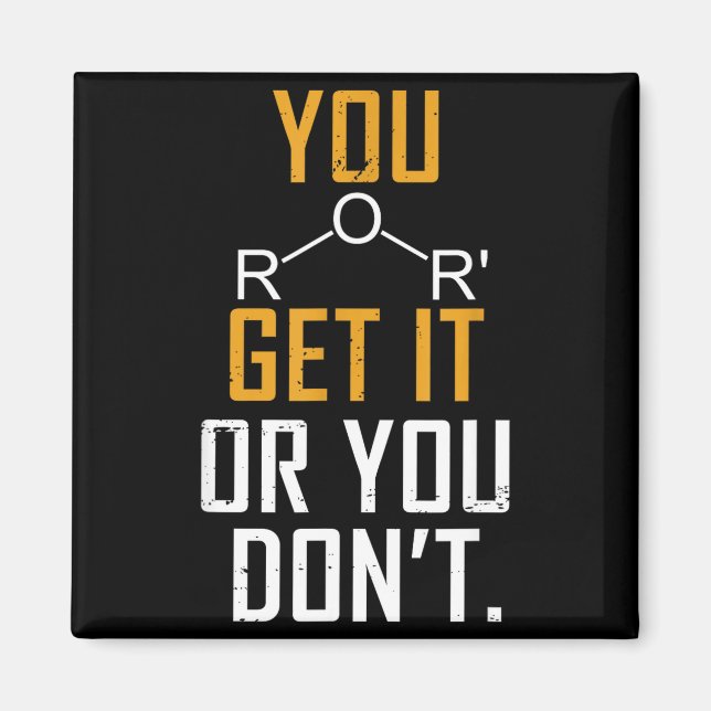 Chemie-Wortspiel - Ether Versteh Es Oder Nicht - L Magnet (Vorne)