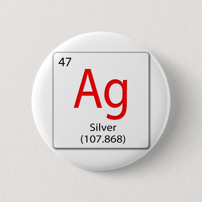 Chemieelement Ag - Silber Button (Vorderseite)