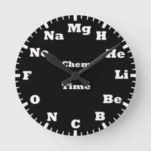Chemieelemente des Periodensystems Runde Wanduhr
