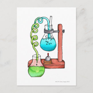 Chemieexperiment Postkarte
