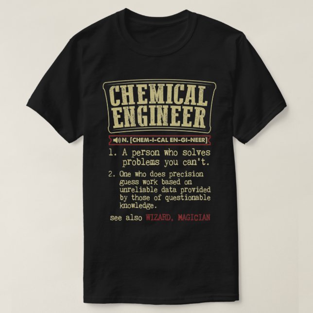 Chemieingenieur - Funny Dictionary Definition T-Shirt (Design vorne)