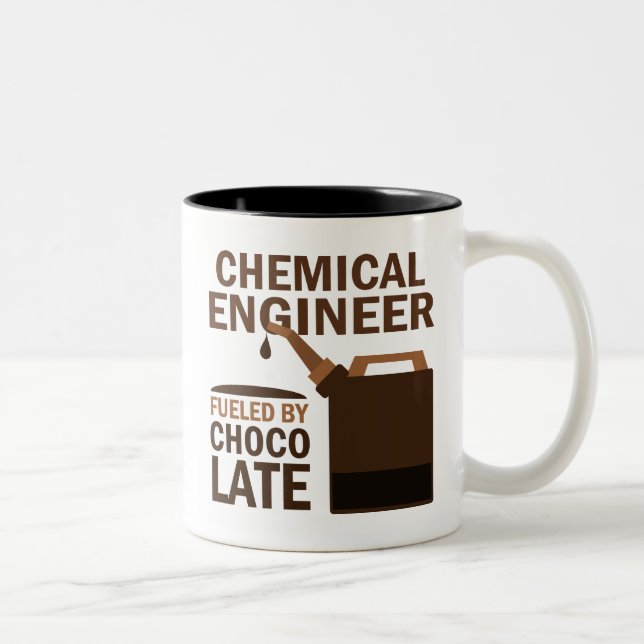 Chemieingenieur-(lustige) Schokolade Zweifarbige Tasse (Rechts)