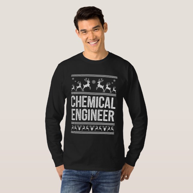 Chemieingenieur Ugly Christmas Sweater T-Shirt (Vorne ganz)