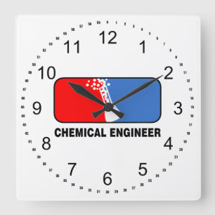 Chemieingenieurliga Quadratische Wanduhr