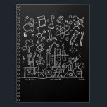 Chemielabor Equipment Science Notizblock<br><div class="desc">Chemie Laboratory Equipment Science . Studentenlehrer des Wissenschaftlers.</div>