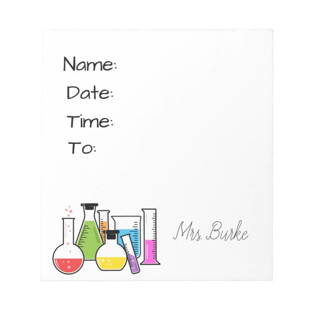Chemielehrer Notepad/Hallpass Notizblock (Vorderseite)