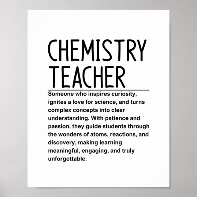 Chemielehrer Poster (Vorne)