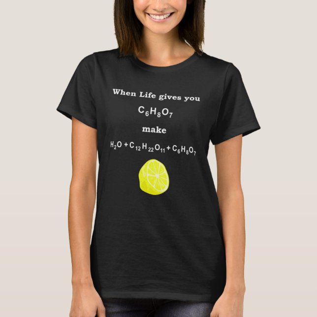 Chemielehrer Schüler Nerd Zitrone Formel T-Shirt (Vorderseite)