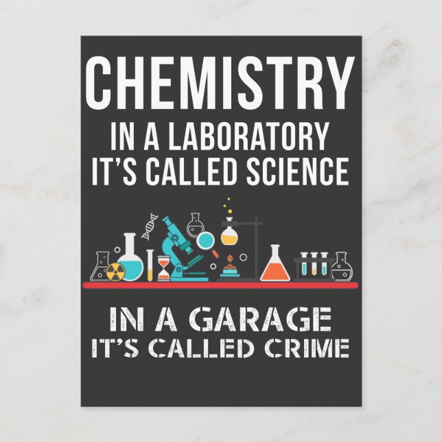Chemiestabor Science Garage Crime Chemist Postkarte (Vorderseite)