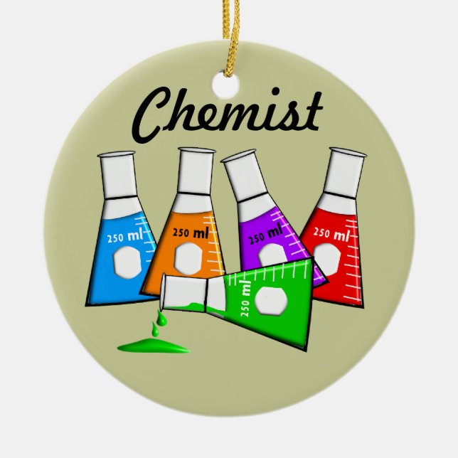 Chemiker Beekers Weihnachtsverzierung Keramikornament (Vorne)