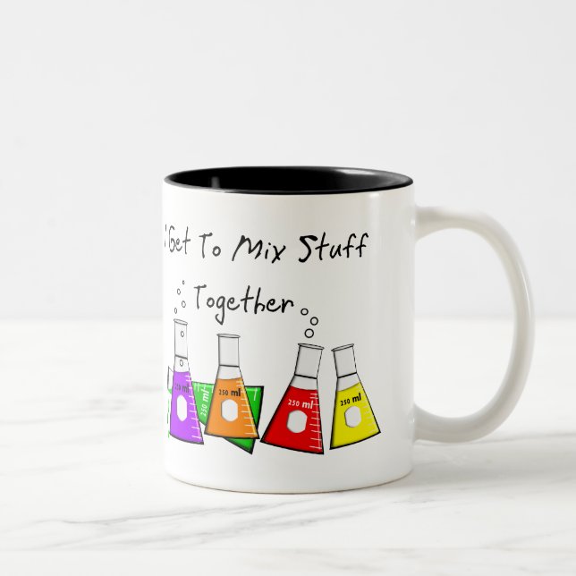 Chemiker-"ich erhalte, Material-zusammen zu Zweifarbige Tasse (Rechts)