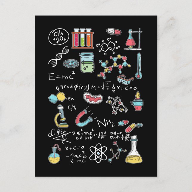 Chemiker Mathematiker Physiker Chemist Postkarte (Vorderseite)