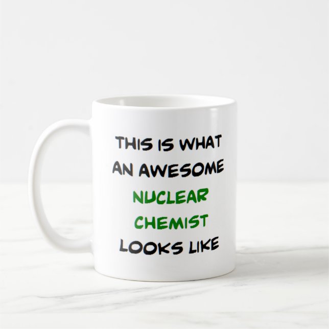 Chemikerin nuklear, phantastisch kaffeetasse (Links)