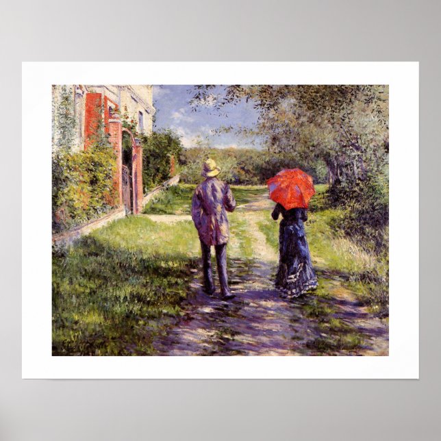 Chemin Montant von Gustave Caillebotte Print Poster (Vorne)