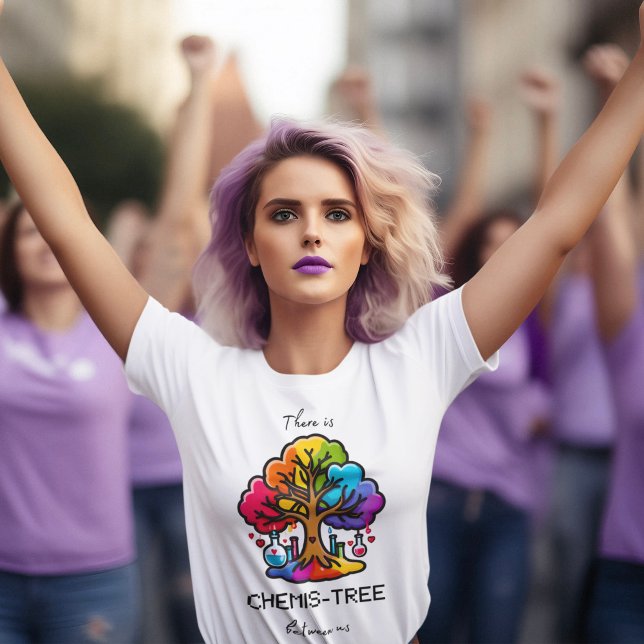 CHEMIS-TREE Rainbow 80s T-Shirt (T-shirt CHEMIS-TREE rainbow 80s tree noir blanc)
