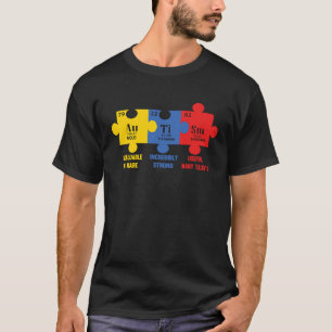 Chemische Elemente Autismus-Bewusstsein  Gold Tita T-Shirt