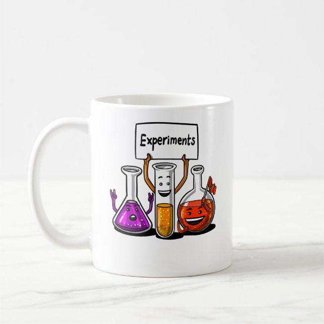 Chemische Experimente Funny Science Joke Kaffeetasse (Links)