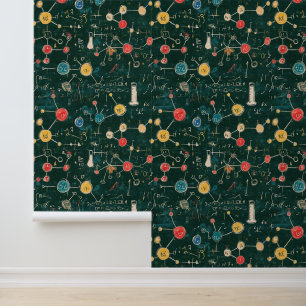 Chemische Gleichungen und Atome der grünen Schule Tapete