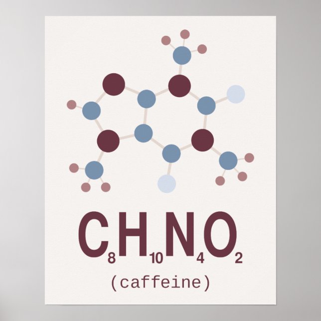 Chemische Koffein-Formel Poster (Vorne)